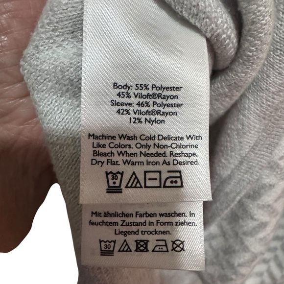 Eddie Bauer Gray/ White Chevron knit Half Zip Sweater Size XL - Picture 5 of 6